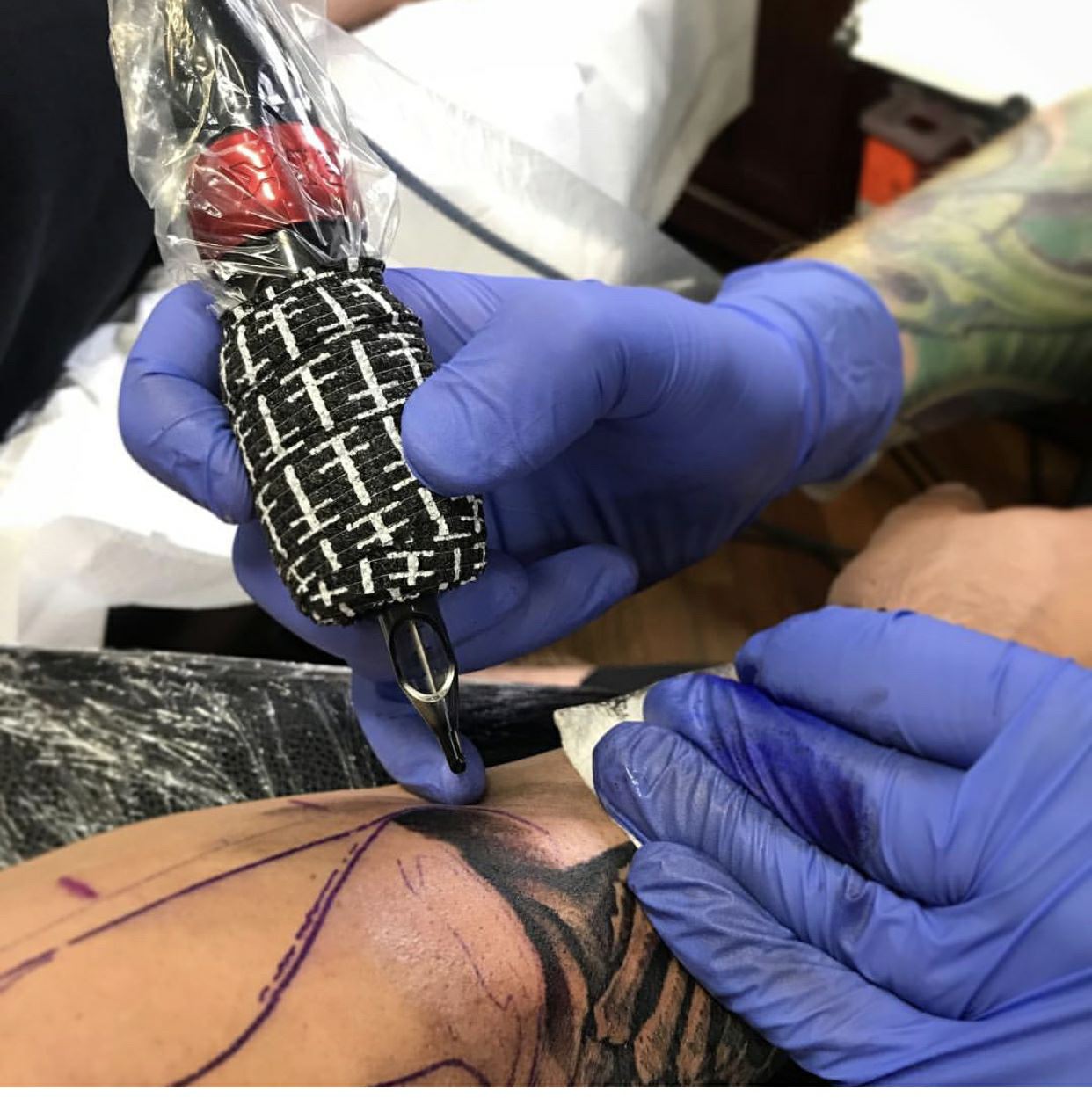 Cinta de agarre de la máquina de tatuaje de vendaje autoadhesivo